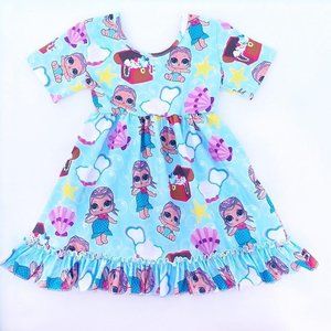 Girls LOL Surprise Doll Mermaid Blue Dress - Size 2T and 3T